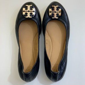 Tory Burch Black Leather Flats